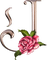 J initial with rose ..silver - ilmainen png animoitu GIF