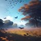 Blue & Brown Butterflies Scenery - ücretsiz png animasyonlu GIF