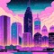 Neon Pastel City - Free PNG Animated GIF