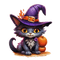 halloween cat by nataliplus - png gratis GIF animasi