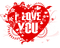I Love You.Text.Hearts.White.Red - бесплатно png анимированный гифка
