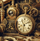 steampunk animated brown gold clock background - Free animated GIF Animated GIF