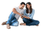 couple-sitter - PNG gratuit GIF animé