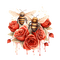 ♥❀❀❀❀ sm3 bee nature red png roses - δωρεάν png κινούμενο GIF