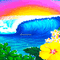 Y.A.M._Summer background flowers sea - Darmowy animowany GIF animowany gif