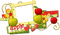 soave deco fruit apple scrap text frame flowers - PNG gratuit GIF animé
