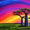 Rainbow Baobab Tree - Free PNG Animated GIF