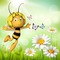 image encre paysage la nature  effet fleurs abeille papillon edited by me - png gratis GIF animado