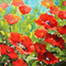soave background animated poppy field  flowers - Бесплатный анимированный гифка анимированный гифка