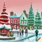 Red & Green Christmas Town - фрее пнг анимирани ГИФ