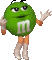 Bonhomme M&M'S vert - Bezmaksas animēts GIF animēts GIF