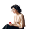 Femme pensive - GIF animado gratis