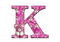 Kaz_Creations Alphabets Pink Teddy Letter K - безплатен png анимиран GIF