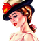 kikkapink vintage woman fashion hat - zdarma png animovaný GIF