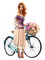 Kaz_Creations Woman Femme Colours Colour-Girls Bicycle Bike - gratis png animerad GIF