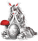 soave woman girl easter eggs black white red - 免费PNG 动画 GIF