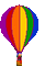 rainbow hot air balloon - GIF animate gratis