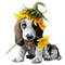 chien tournesol dog sunflowers