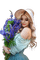 Женщина с цветами - png ฟรี GIF แบบเคลื่อนไหว
