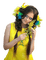 kikkapink woman spring yellow - png gratis GIF animado