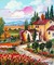 background flowers house summer landscape - 無料png アニメーションGIF