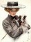 vintage woman dog - png gratis GIF animasi