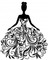 Lady Elegant in Floral Gown - gratis png animerad GIF