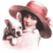 soave woman dog vintage hat pink