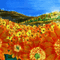 Orange Sunflower Field - Animovaný GIF zadarmo animovaný GIF