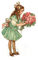 Girl, Vintage, Blumen - δωρεάν png κινούμενο GIF