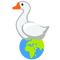 Emoji Kitchen goose earth planet bird - GIF animado gratis