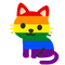 Pride cat emoji - png ฟรี GIF แบบเคลื่อนไหว