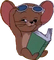 Jerry reading a book - gratis png animerad GIF
