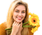 Женщина с цветами - png gratuito GIF animata