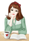 Lovely girl by Mellow coffee and book - gratis png geanimeerde GIF