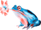 soave deco frog flowers  blue orange - безплатен png анимиран GIF