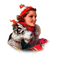 dama  perro invierno navidad dubravka4 - png gratis GIF animado