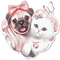 soave dog cat animals friends pink - png gratis GIF animado