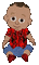 Babyz Boy in Red Marbalized Shirt and Socks - GIF animé gratuit GIF animé