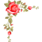Coin fleur rouge red flower corner - PNG gratuit GIF animé