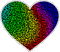 leopard print rainbow glitter heart - GIF animé gratuit