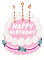 Pink Happy Birthday Cake - GIF animé gratuit GIF animé