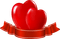 red hearts valentin banner - бесплатно png анимированный гифка