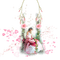 woman femme frau spring printemps fleur flower deco garden jardin swing schaukel heart coeur pink tube - png gratuito GIF animata