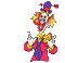 clown with flowers - Animovaný GIF zadarmo animovaný GIF