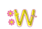 Kaz_Creations Alphabets Flowers-Bee Letter W - PNG gratuit GIF animé