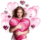 Kaz_Creations Woman Femme Pink Hearts Love - png gratuito GIF animata