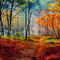 kikkapink autumn background forest painting - бесплатно png анимированный гифка