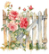 Fence.clôture.Cerco.Roses.Flowers.Victoriabea - png gratis GIF animado