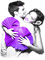 soave couple valentine  heart black white purple - ilmainen png animoitu GIF